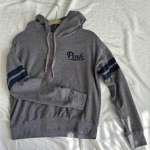 ✨5/$25✨Victoria Secret PINK Grey Sweatshirt Hoodie with Stripes